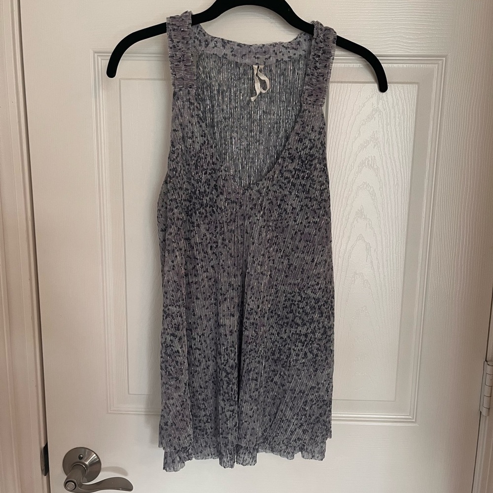 Anthropologie purple shimmer tank blouse
